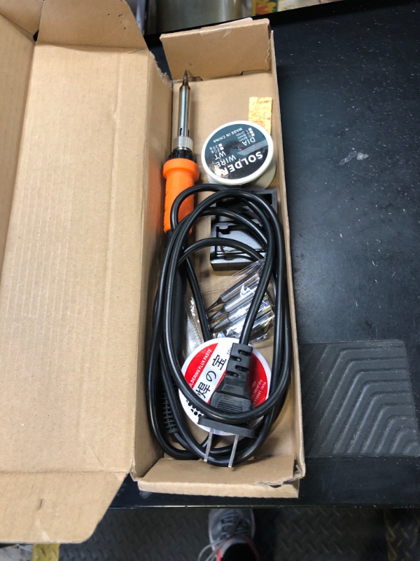 Photo 1 of Soldering Iron Kit, 90W LED Display Adjustable Temperature Soldering Iron Automatic Sleep Mode Soldering Gun with 5PCS Tips, Solder Wire, Stand, Flux, Welding Tool for Repair, Electric Repairing, DIY