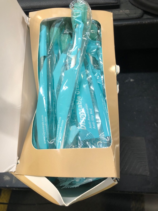Photo 1 of QYOSWAB (50 Pack) Safety Anti-Penetration Gum-Protective Mouth Swabs for Elderly, Gum Cleaning, Anti-slip Rod. Higher Density Sponge Non-Detaching Sponge. Individually Wrapped 50 Counts (Unflavored)