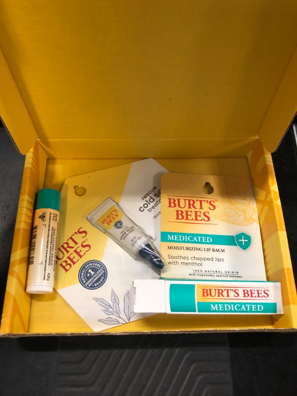 Photo 1 of Burt's Bees Cold Sore Treatment and Medicated Lip Balm, College Back to School Dorm Essentials, With Menthol and Eucalyptus Oil, Natural Origin Skincare, 2 Tubes, 0.07 oz./0.15 oz.