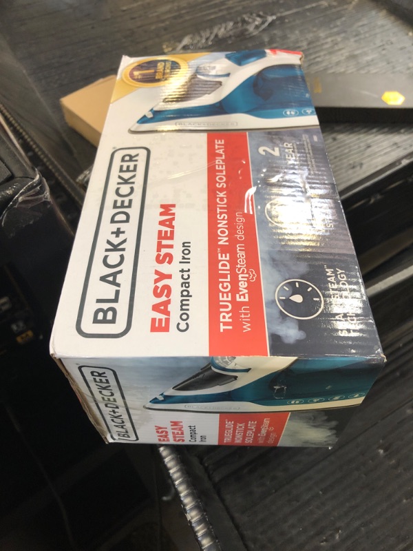 Photo 1 of BLACK+DECKER Easy Steam Compact Iron, IR06V, Dual Position Cord, TrueGlide Non-Stick Soleplate, Vertical Steam, SmartSteam