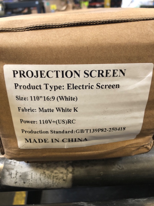 Photo 1 of Kayle 110" Motorized Projector Screen Electric Diagonal Automatic Projection 16:9 HD Movies Screen for Home Theater Presentation Education Outdoor Indoor W/Wireless Remote, Wall/Ceiling Mount (White)