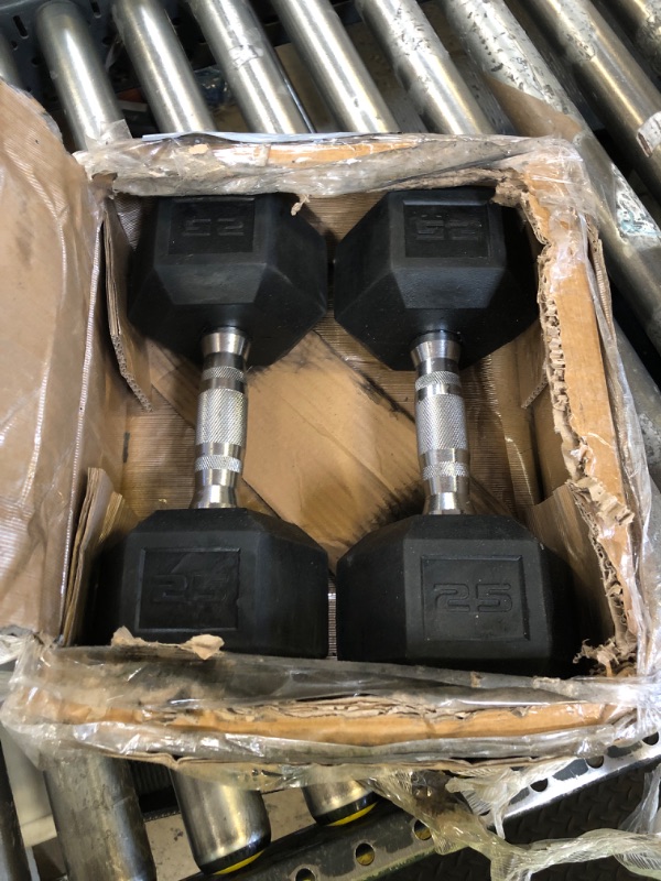 Photo 1 of CAP Barbell 50lb Coated Hex Dumbbells, 25x2, Part of 150lb Set