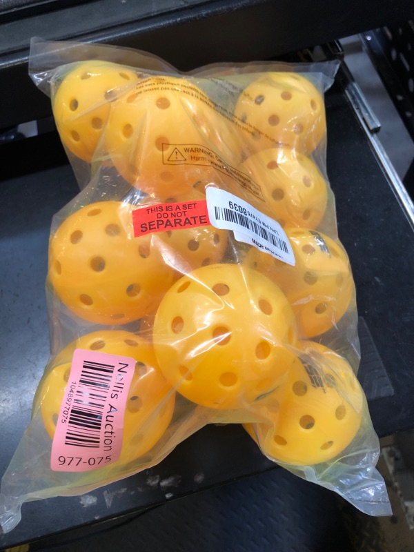 Photo 1 of GSE Games & Sports Expert Outdoor Yellow Pickleball Balls, 12-Pack 40 Holes USAPA Standard Competition Pickle Balls, Perfectly Balanced, High Bounce True Flightdeal for All Skill Levels Play