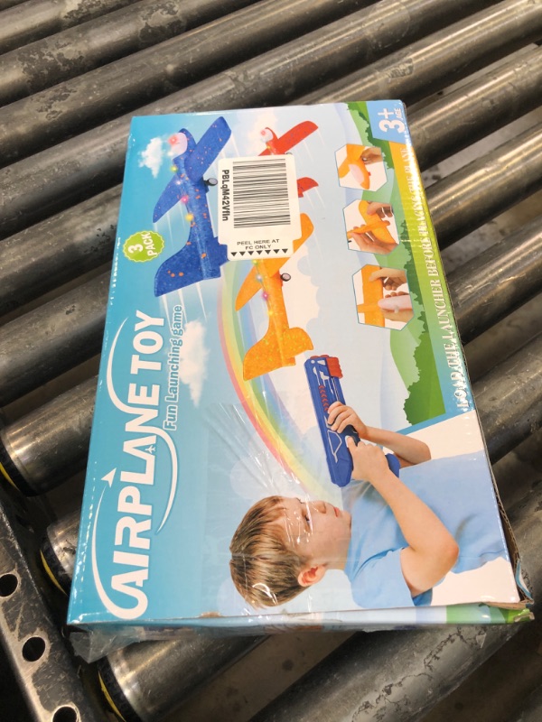 Photo 1 of Fuwidvia 3 Pack Airplane Launcher Toys, 13.2'' LED Foam Glider Catapult Plane Toy for Boys, 2 Flight Modes Outdoor Flying Toys Birthday Gifts for Boys Girls 4 5 6 7 8 9 10 11 12 Year Old