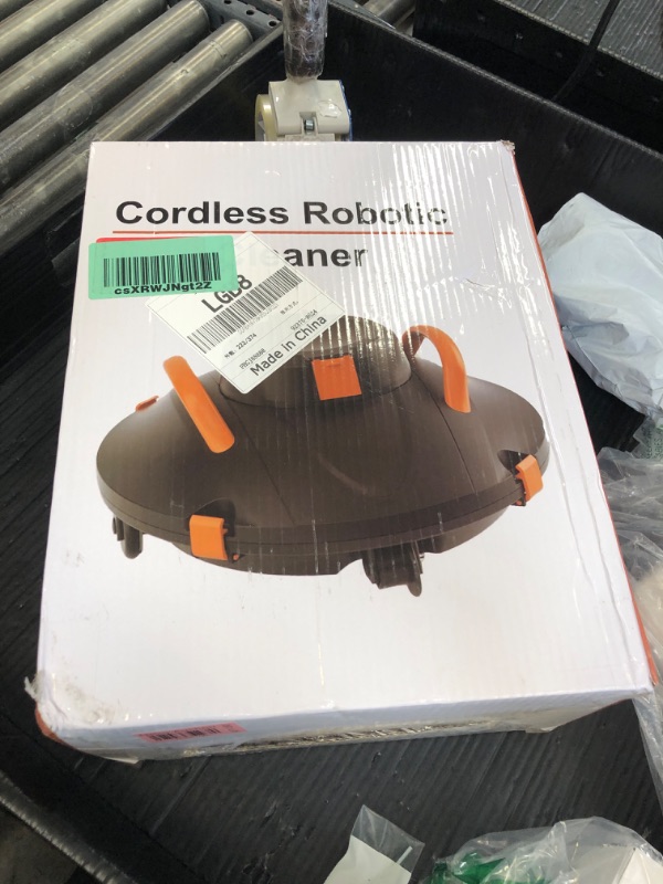 Photo 1 of Cordless Robotic Pool Cleaner, Lasts 120 Min, Smart Sensor, Automatic Vacuum for Above-Ground Pools up to 914 Sq.ft, Portable