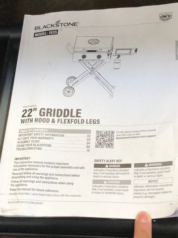 Photo 1 of Blackstone 22” On The Go Scissor-Leg Griddle with Two Burners -Stainless Steel Gas Griddle with Hood, Wheels, Side Shelf –Heavy Duty Outdoor Stainless Steel Griddle for Backyard, Patio Camping –1935