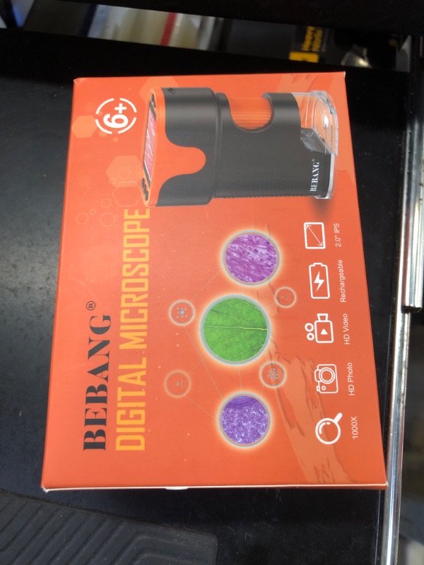 Photo 1 of 1000X Handheld Microscope for Kids 4K 2.0" Screen Rechargeable Mini Pocket Digital Microscopes w/Slides Kit Portable Edu Gift Age 4-6 8-12 Children Students