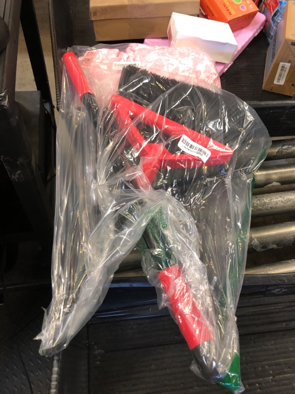 Photo 1 of PUTNATRUE Heavy Duty Commercial Broom, Upgraded Angle Brooms for Sweeping Indoor and Outdoor, Perfect Red Broom of Kitchen, Garage, Industrial and Courtyard