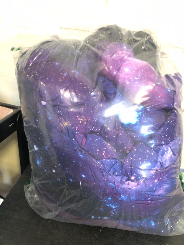 Photo 1 of JQinHome Full Galaxy Purple Comforter Sets Blanket,8 Piece Bed in A Bag 3D Outer Space Themed Bedding, All-Season Reversible Quilted Duvet, for Children Boy Girl Teen Kids(Blue Purple)