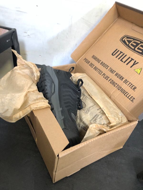 Photo 1 of KEEN Utility Men's Kansas City Plus Low Height KBF Composite Toe Athletic Work Shoes, Black/Gun Metal, 7.5 Wide