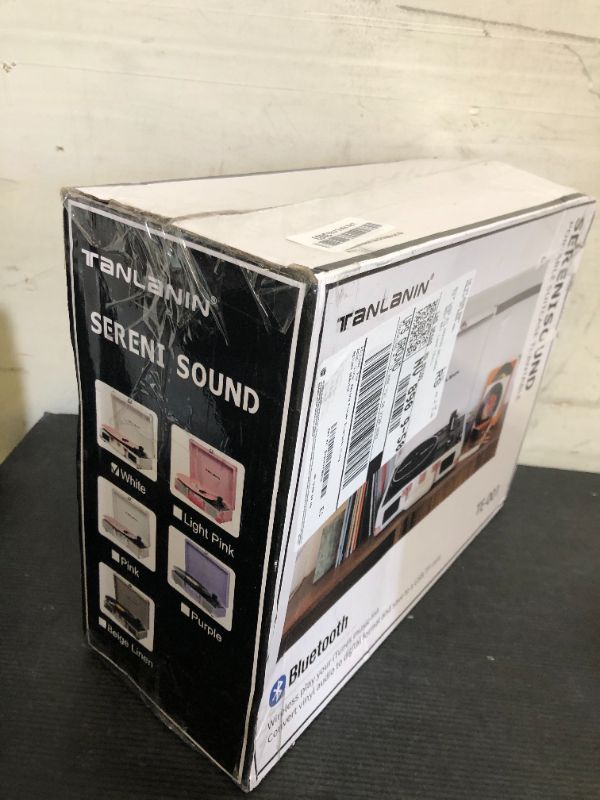 Photo 1 of Vinyl Record Player Bluetooth Vintage 3-Speed Portable Suitcase Turntables with Built-in Speakers, Belt-Driven LP Player Support USB Recording AUX-in RCA Line Out Headphone Jack, White