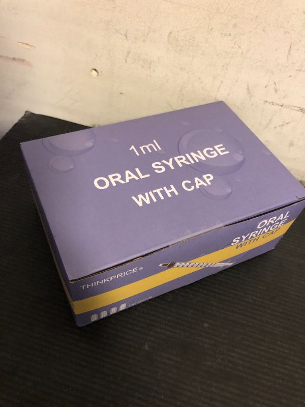 Photo 1 of 50 Pcs 1ml Syringes with Caps Oral Dispenser Individually Sterile Warpped for Medicine Dropper, Colostrum Collect Feeding Pets, Liquid