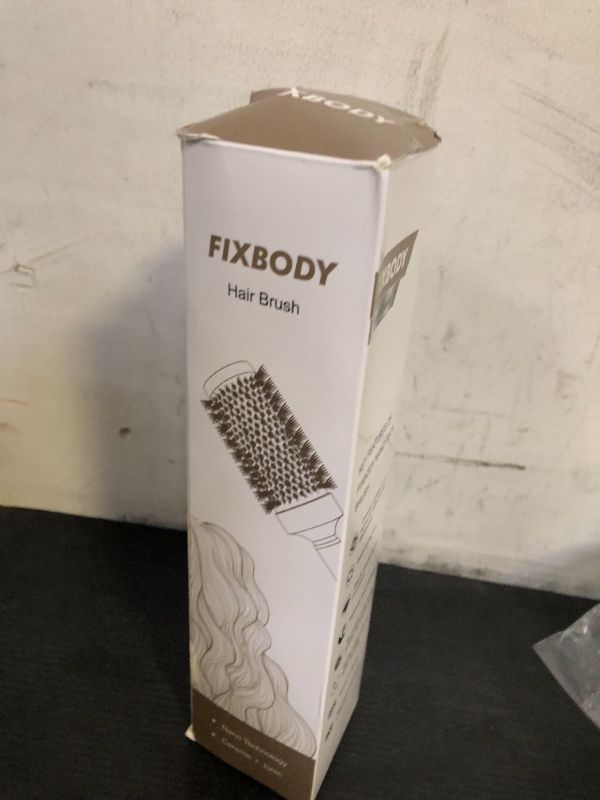 Photo 1 of FIXBODY Round Hair Brush with Boar Bristles, Nano Thermal Ceramic, Ionic Tech and Anti-Static, Roller Hairbrush for Blow Drying, Curling, Straightening (2.5 inch, Barrel 1.25 inch)