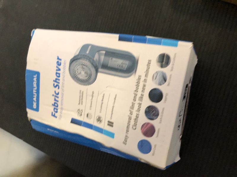 Photo 1 of BEAUTURAL Fabric Shaver and Lint Remover, Sweater Defuzzer with 2-Speeds, 2 Replaceable Stainless Steel Blades, Battery Operated, Remove Clothes Fuzz, Lint Balls, Pills, Bobbles Gray