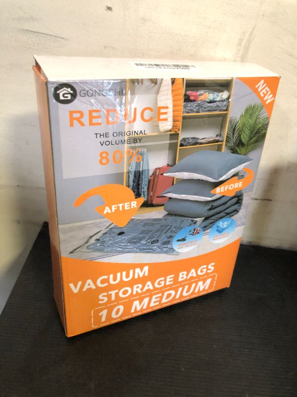 Photo 1 of 10 Medium Vacuum Storage Bags, Space Saver Sealer Compression Bags for Blankets, Comforters, Pillows, Clothes Storage