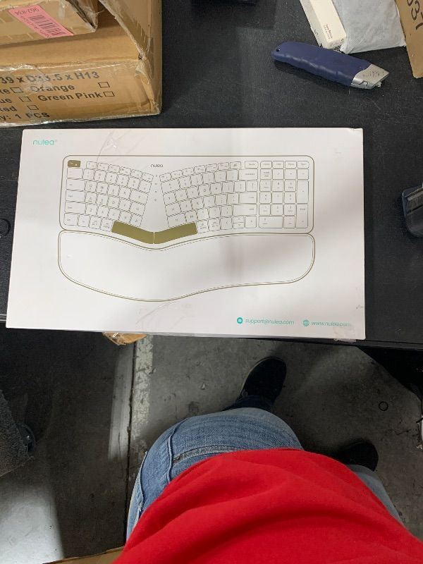 Photo 1 of Nulea Wireless Ergonomic Keyboard, Split Keyboard with Cushioned Wrist Rest, Bluetooth and USB Connectivity, USB-C Rechargeable, Compatible with Windows Mac