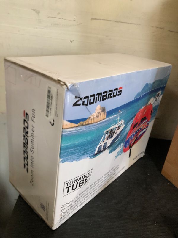 Photo 1 of ZOOMBROS Towable Tubes for Boating 2-3Person, Front/Back Tow Points Sofa Style Boat Tubes and Towables, Holds 340-510 lbs Large Capacity, Premium Nylon Cover, Perfect for Kids & Adults