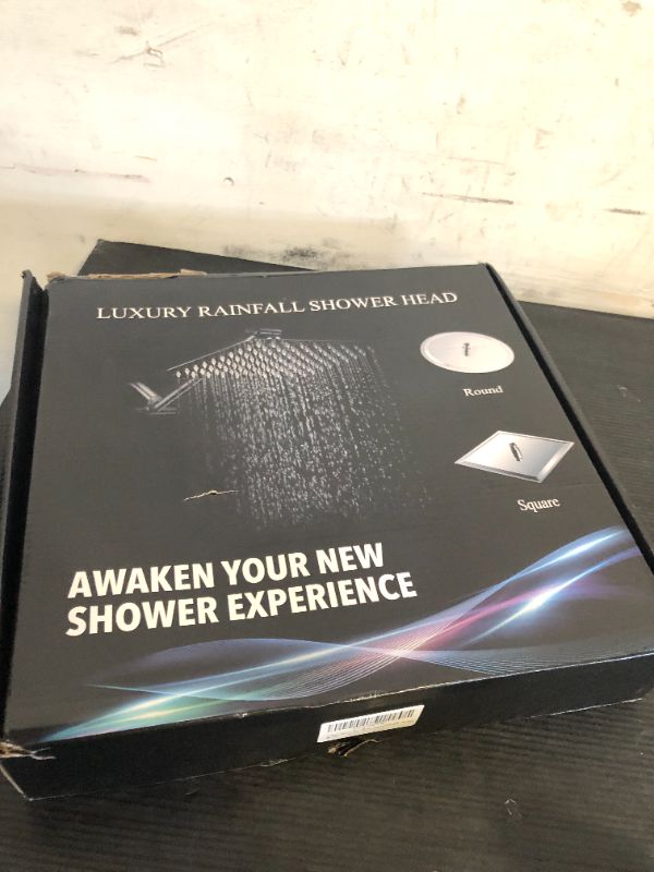 Photo 1 of 12 Inch Square Rain Showerhead with 11 Inch Adjustable Extension Arm,Large Stainless Steel High Pressure Shower Head,Ultra Thin Rainfall Bath Shower with Easy to Clean and Install-Brushed Nickel