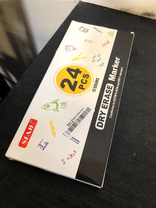 Photo 1 of SFAIH Low Odor Dry Erase Markers Fine Tip - Whiteboard Markers 24 Pack 12 Assorted Color, Fine Tip Dry Erase Markers For Kids Adults, Color Markers for Classroom