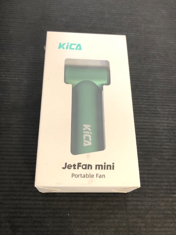 Photo 1 of Kica JetFan Mini Personal Handheld Fan[Max 14Hrs Working Time] 3000mAh USB Rechargeable Battery, Metal Shell Turbo Fan, Adjustable Speed, for Office/Outdoor/Travel/Camping-Green