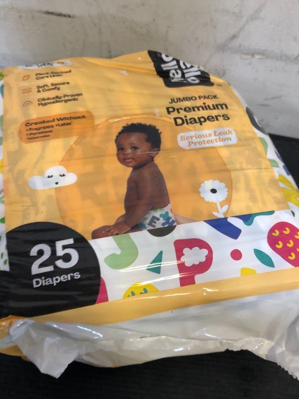 Photo 1 of Hello Bello Premium Baby Diapers Size 3, 25 Count of Disposable, Extra-Absorbent, Hypoallergenic Baby Diapers with Snug and Comfort Fit, Alphabet Soup