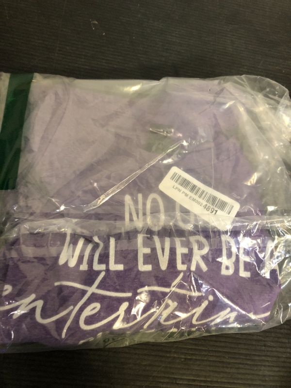 Photo 1 of Size L--Orca Blank Women's V-Neck Purple Cotton T-Shirt - Large