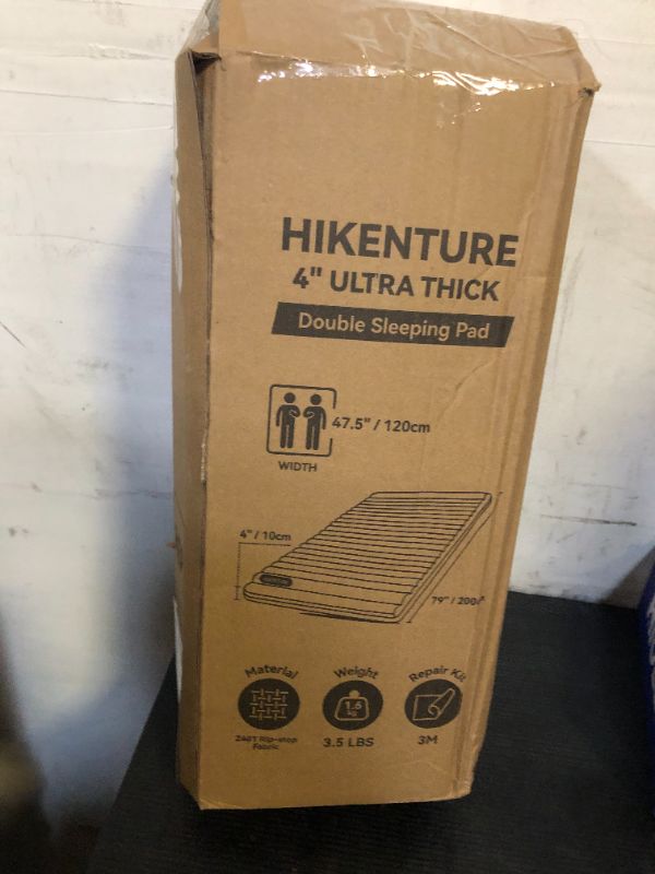 Photo 1 of Hikenture Double Sleeping Pad for Camping, Ultralight 4" Extra-Thick Camping Mattress 2 Person, Inflatable Backpacking Sleeping Mat, Hiking Air Mattress for Tent (Foot Pump)