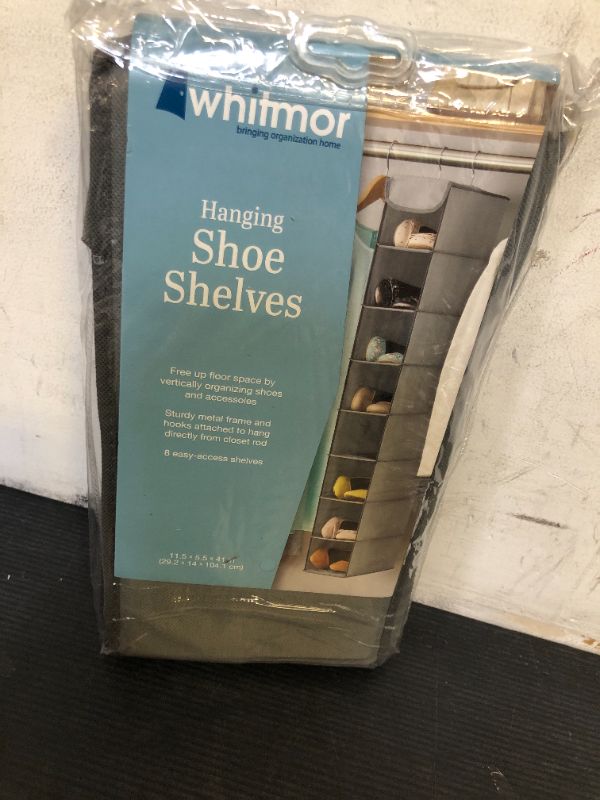 Photo 1 of Whitmor Hanging Shoe Shelves - 8 Section - Closet Organizer - Grey