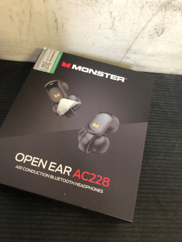 Photo 1 of Monster Open Ear AC228 Wireless Headphones, Clip-On Earbuds, Adaptive Comfort, Immersive Audio, Bluetooth 6.0 Open Ear Earphones with ENC Clear Call, 30H Playtime, IPX5 Water Resistant, Black