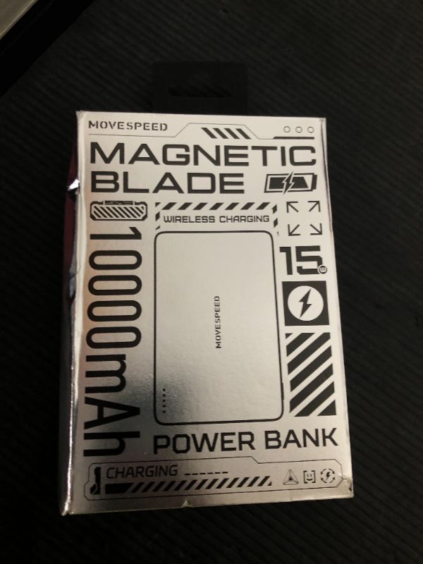 Photo 1 of MOVE SPEED 0.5'' 10,000mAh Magnetic Power Bank, Alloy-Design MagSafe Portable Charger,Fast Charging Magsafe Battery Pack for iPhone 16/15/14/13/12,Travel Essential,Glacier Gray