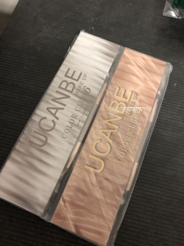 Photo 1 of UCANBE 2 PCS Eyeshadow Makeup Palette Kit, 12 Color Nude Eye Shadow Set, Neutral Matte Shimmer Make Up Pallet With Double-Ended Brush, Highly Pigmented Long Lasting Waterproof