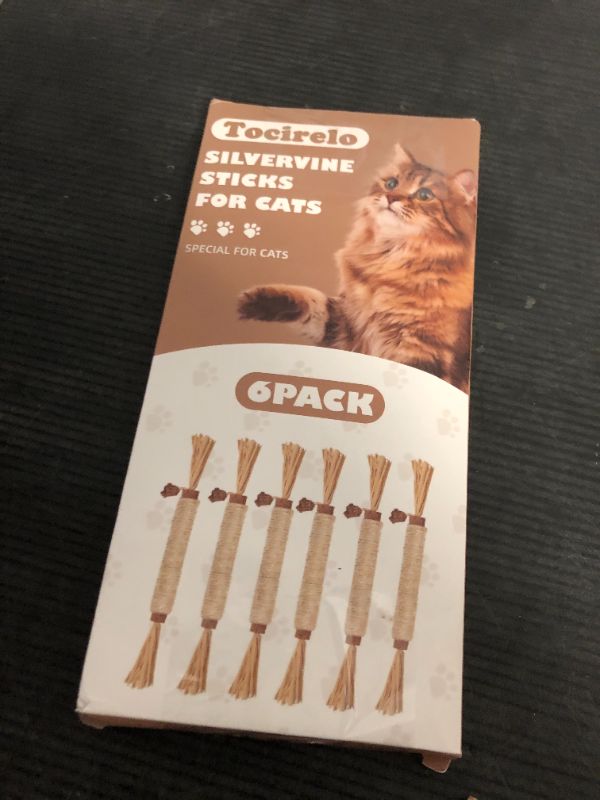 Photo 1 of Tocirelo Silvervine Sticks Cat Toys - 6Pack Natural Cat Chew Toy Teeth Cleaning, Matatabi Dental Care Kitten Treat, Catnip Cat Teething Toys, Catmint Silver Vine Sticks for Bored Indoor Kitty