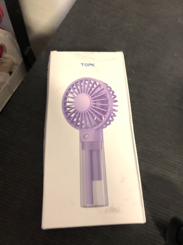 Photo 1 of TOPK Portable Misting Fan - Rechargeable Handheld Personal Spray Water Mist Fan 32ml Water Tank Mini Cooling Hand Fans for Travel, Outdoors, Makeup, Camping, Home, and Office Use