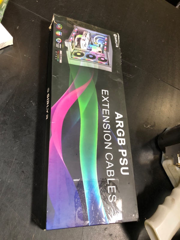 Photo 1 of Sirlyr RGB PSU Cable Extension,ARGB PC Power Supply Cable with Soft LED Stripes and PVC Sleeved Extend Cable,16AWG 24 Pin ATX Triple 8 Pin PCIE Set