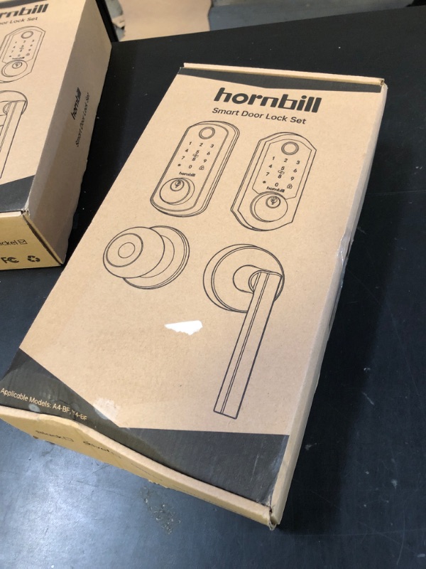 Photo 1 of WiFi Keyless Entry Door Lock with Handle : Hornbill Silver Smart Front Door Lock,Front Door Handle Set,Smart Door Knob, Electronic Keypad Deadbolt Set with Alexa Auto Lock for Home
