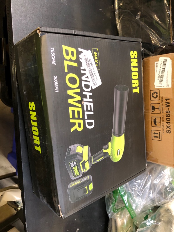 Photo 1 of Leaf Blower Cordless with Battery and Charger, Lawn Care, Blowing Leaves and Dust (Apple Green)