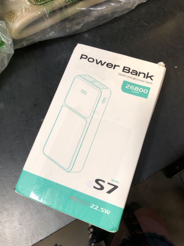 Photo 1 of 26800mAh Portable Fast Charger with Build in Cables, 22.5W Power Bank with PD 3.0+QC 4.0 LED Display, High Capacity Phone Battery Pack Tracel Essentials Compatible with iPhone Samsung Google, etc