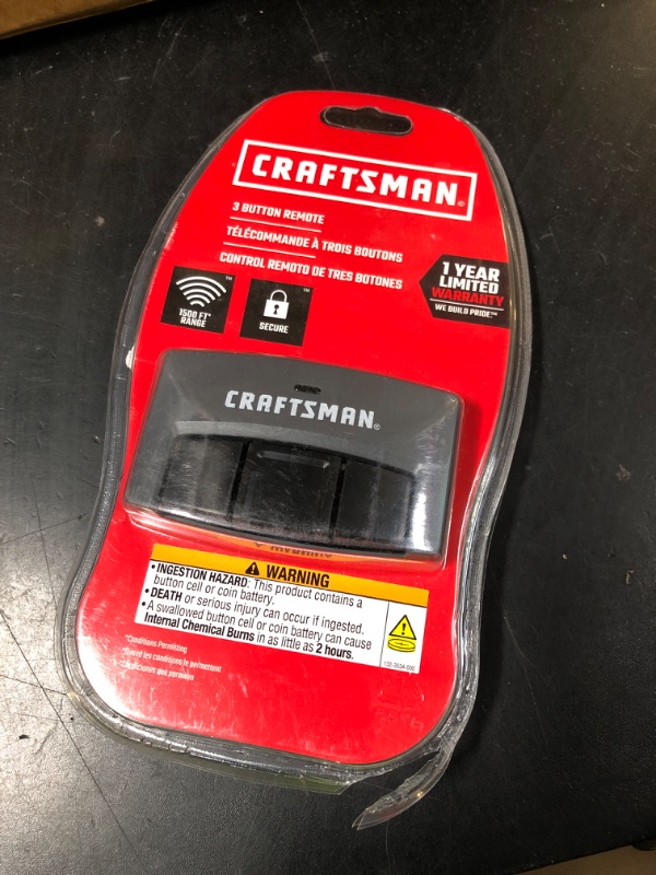 Photo 1 of Craftsman CMXZDCG453 3-Button Garage Door Remote, Black