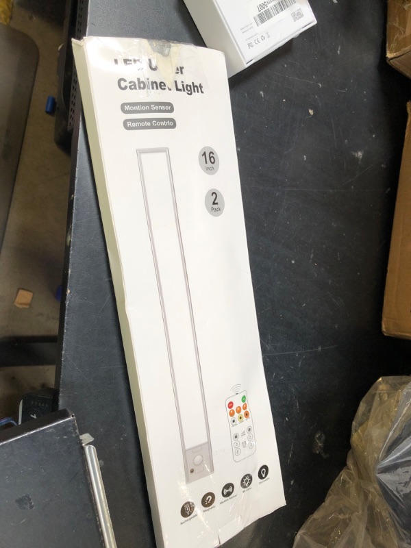 Photo 1 of 16in Under Cabinet Lighting with Remote Control,160 LED Motion Sensor Light Indoor,4000mAh USB Rechargeable Closet Lights,3 Color Temps Wireless Under Counter Lights for Kitchen, Pantry, Stair, 2 Pack
