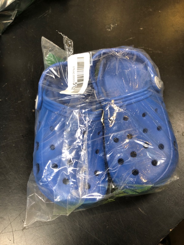 Photo 1 of WOUEOI Kid's Clogs Toddler Garden Shoes Cartoon Slides Sandals Girls Boys Beach Slipper(Sapphire 11 Little Kid)