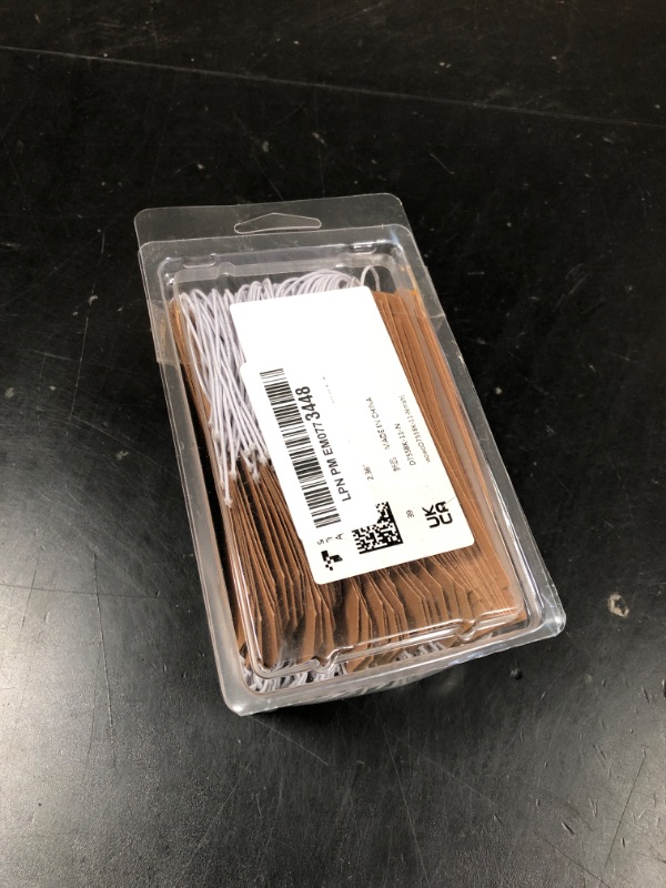 Photo 1 of 100pcs Brown Paper Shipping Tags with Elastic Rope Large Marking Tags Hanging Paper Tags Attached Reinforced Hole Writable Price Tags Inventory Tags Gift Tags 4.76'' x 2.36''