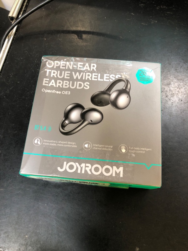 Photo 1 of JOYROOM OE3 Clip-On Earbuds, Wireless Open Ear Earbuds Headphones with Auto L-R Recognition, Omni Tap Control, Immersive Sound, and Ultra-Light 4.9g Fit, Comfortable for Workouts and Daily Use?Black?