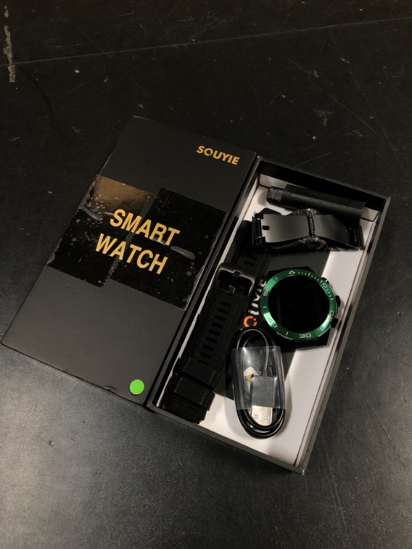 Photo 1 of SOUYIE Men's Luxury Smart Watch - 1.43" AMOLED Display Smartwatch with HD Bluetooth Calling, 400mAh 30-Day Battery, 100+ Sports Modes, Health Monitor with Metal/Silicone Straps for Android iPhone