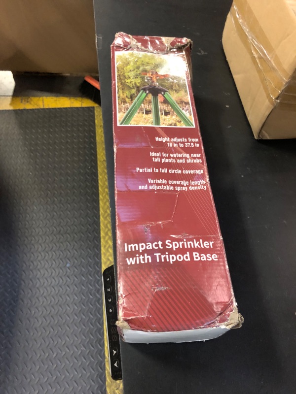 Photo 1 of Biswing Impact Sprinkler Head on Tripod Base, Heavy Duty Lawn Sprinklers, 360 Degree Large Area Irrigation, Brass Sprinkler Nozzle & Solid Alloy Metal Extension Legs Flip Locks, 1 Pack