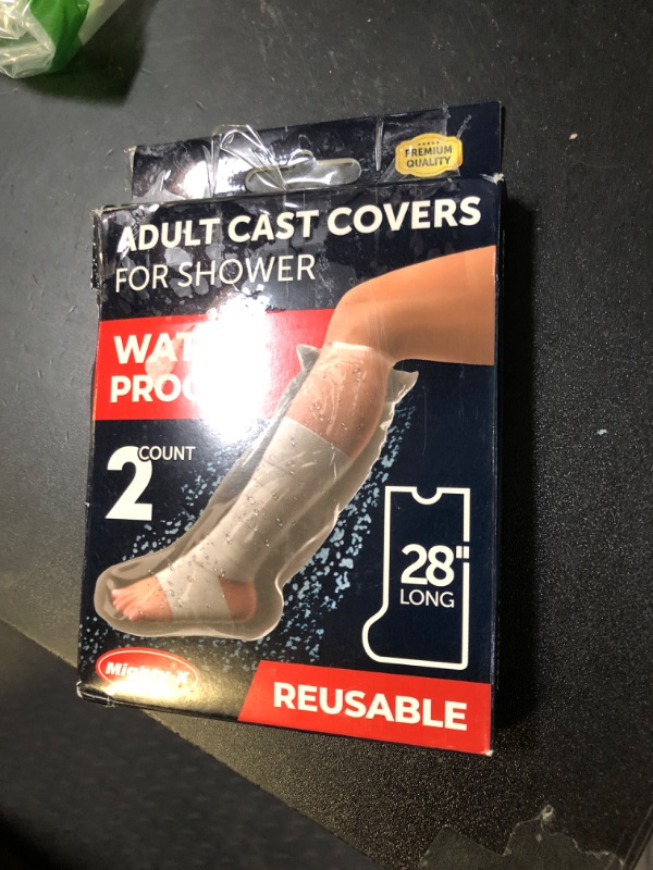 Photo 1 of 100% Waterproof Cast Covers for Shower Leg - Tight Seal - Reusable Adult 2pk Half Leg Cast Protectors - Knee, Ankle, Foot