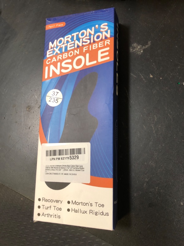 Photo 1 of Morton's Extension Orthotic Rigid Carbon Fiber Insole Insert for Men Women for Morton's Toe Turf Toe Hallux Rigidus Arthritis Limitus (1 Pc, 9.25” / 235mm - Men's 6 / Women's Size 7)
