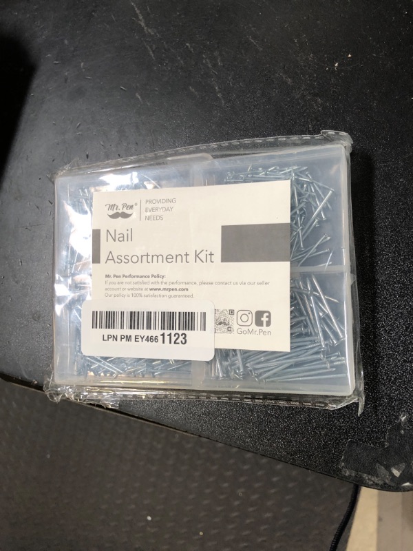 Photo 1 of Mr. Pen- Nail Assortment Kit, 600 Pcs, 4 Sizes, Silver, Small Nails for Hanging Pictures, Finishing Nails, Gold Wall Nails for Hanging, Pin Nails, Hardware Nails, Assorted Nails, Galvanized Nails