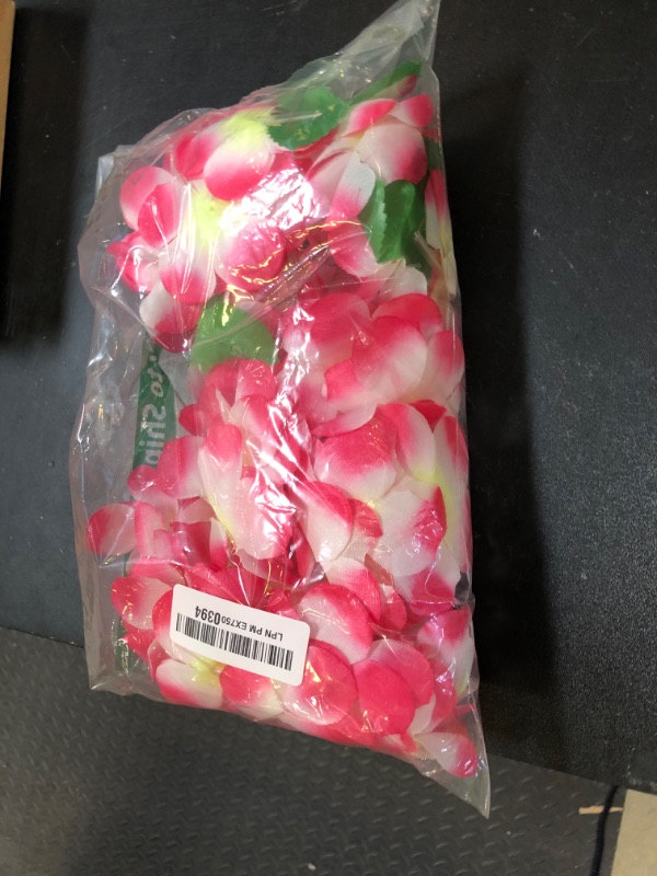 Photo 1 of Hawaiian Party Flower Leis Luau Wreath Set - Necklace Headband and Bracelets, Great for Beach Wedding Birthday Holiday Hawaii Theme Party Activity Decoration (Red)