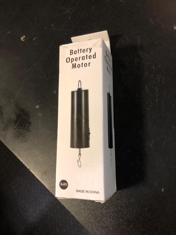 Photo 1 of 1 Piece Hanging Black Rotating Motor Wind Spinner Mobile Battery Operated Motor Multi-Purposes Rotatable Hook for Garden Decoration Accessory Supplies