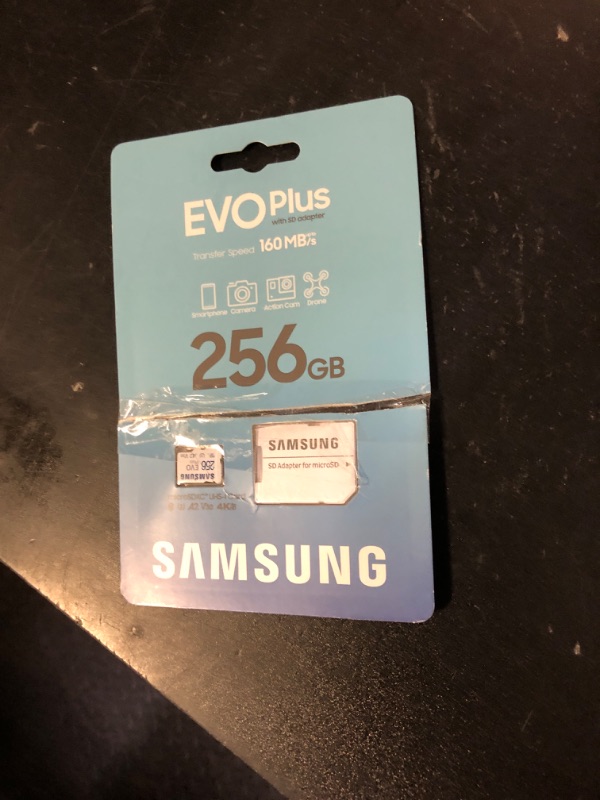 Photo 1 of Samsung EVO Plus w/SD Adaptor 256GB Micro SDXC, Up-to 130MB/s, Expanded Storage for Gaming Devices, Android Tablets and Smart Phones, Memory Card, MB-MC256KA/AM, 2021